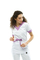 Top médico 23 Blanco/Lavanda