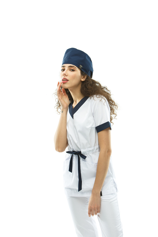 Medical Suit 2387 White/Navy