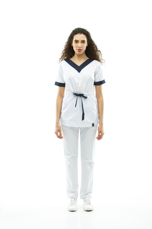 Medical Suit 2387 White/Navy